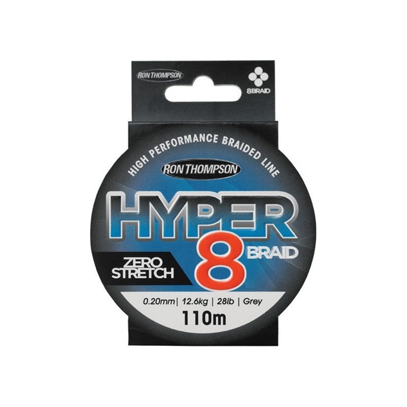 Vrvica Hyper 8 BRAID 110m  0,15mm 9kg Dark Grey Ron Thompson