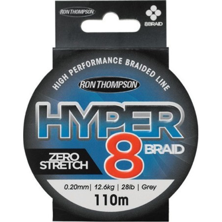 Vrvica Hyper 8 BRAID 110m  0,15mm 9kg Dark Grey Ron Thompson