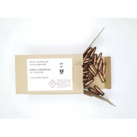Naboji Tula 7,62x25 Tokarev FMJ 85gr Surplus (200)