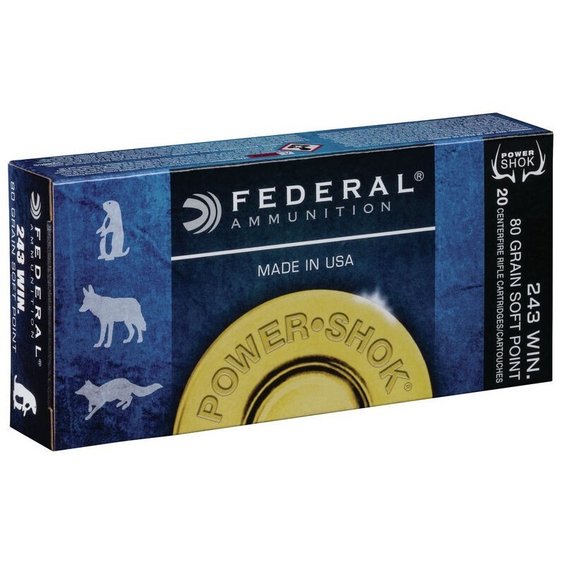 Naboji .243 Win. POWER SHOK 5,18g / 80gr SP FEDERAL (20)