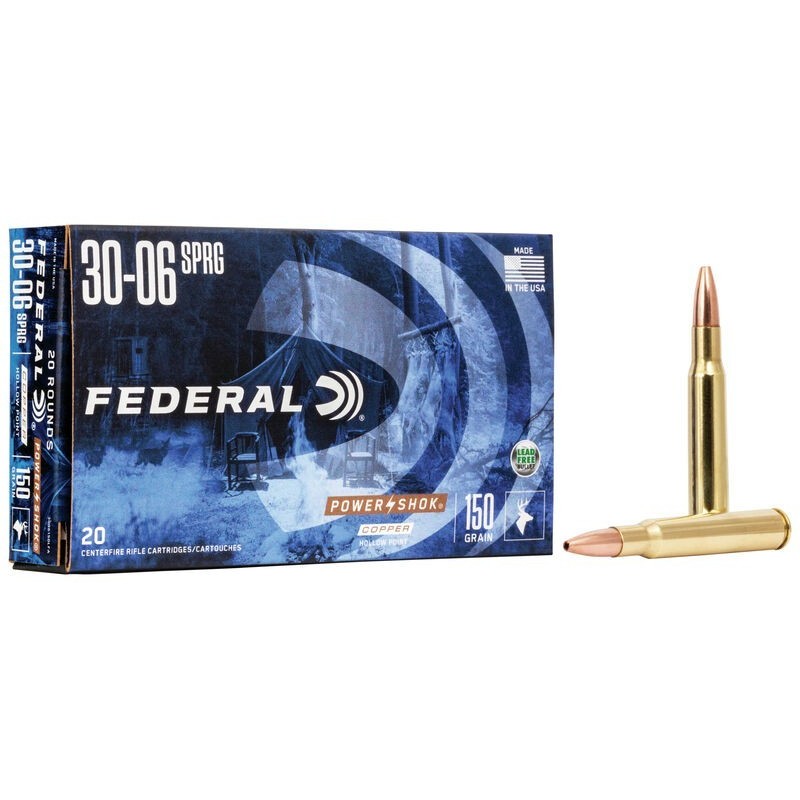 Naboji .30-06 Sprg. Power Shok 9,70g / 150gr Copper Solid FEDERAL (20)