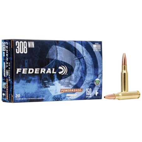 Naboji .308 Win. Power Shok 9,70g / 150gr Copper Solid FEDERAL (20)