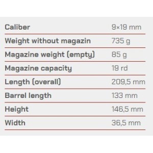 Pištola SF 5,25 CAL.9X19 HS produkt