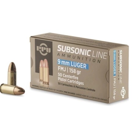 Naboji 9x19 Subsonic FMJ 10,2g (158gr) A-457 (50kos) PPU