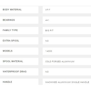 Rola SHIMANO Speedmaster 14000XT, SPM14000XTC