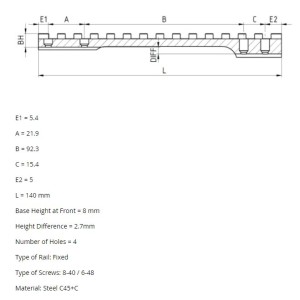 Montaža Picatinny rail - Bergara B14 (SA, B-92,3 L-140)