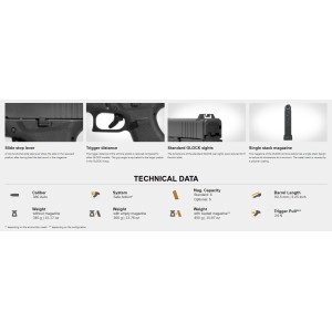 Pištola Glock 42, .380 Auto (9x17)