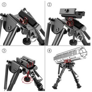 Bipod Carbon Fiber 15-23cm za bazo za pas + weaver montaža