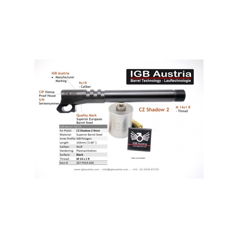 Cev CZ Shadow 2 9x19 IGB 5,46" Threaded 1/2"x28 UNEF