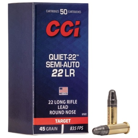 Naboji .22 LR Quiet-22 Semi Auto 2,91g / 45gr LRN CCI (50)