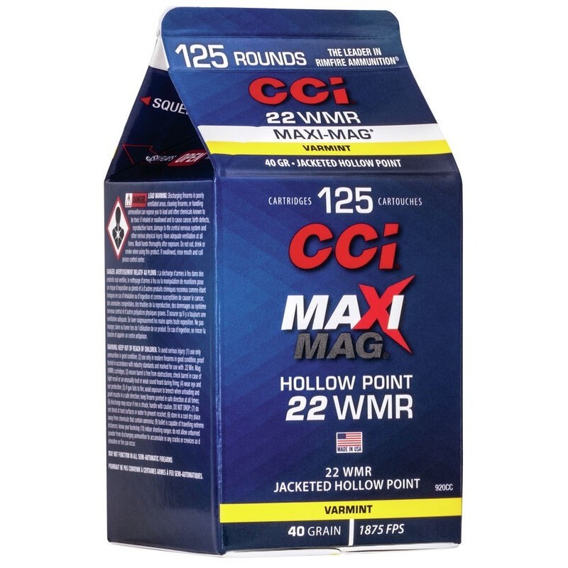 Naboji CCI .22 WMR Maxi Mag JHP 2,59g 40gr (125)