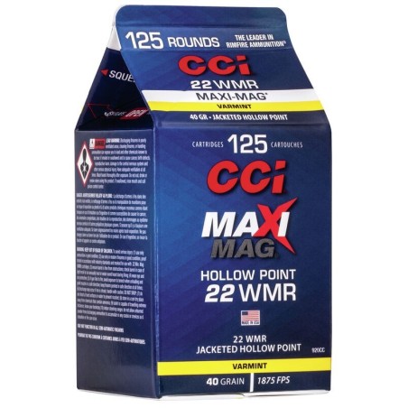 Naboji CCI .22 WMR Maxi Mag JHP 2,59g 40gr (125)