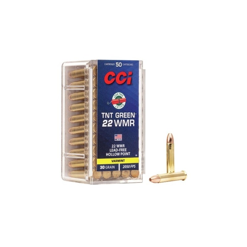 Naboji .22 WMR TNT Green HP 1,94g /30gr CCI (50)