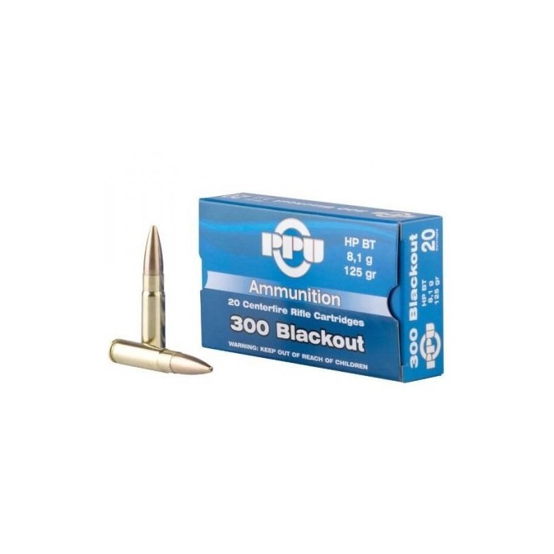 Naboj .300 AAC Blackout FMJ 8,1g (125gr) PPU A-636 20/1