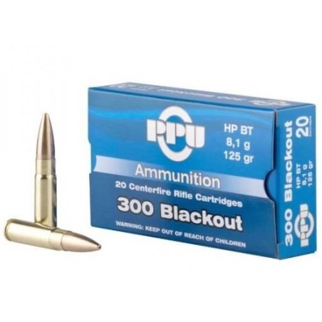 Naboj .300 AAC Blackout FMJ 8,1g (125gr) PPU A-636 20/1