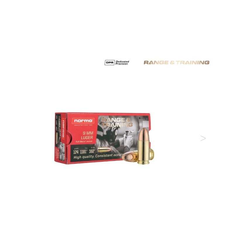 Naboji Norma 9mm Luger FMJ 8,0g/124gr (50)