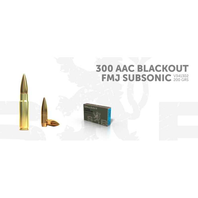 Naboji .300 AAC Subsonic 13g FMJ (20) Sellier & Bellot