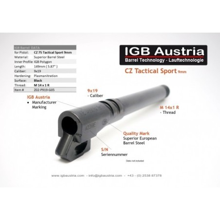 Cev CZ Tactical Sport 2 (TS 2) 9x19 IGB 5,94" Threaded M13,5x1L