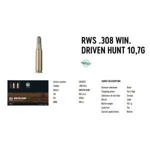 Naboji rws .308 Win Driven Hunt 10,7g (20)