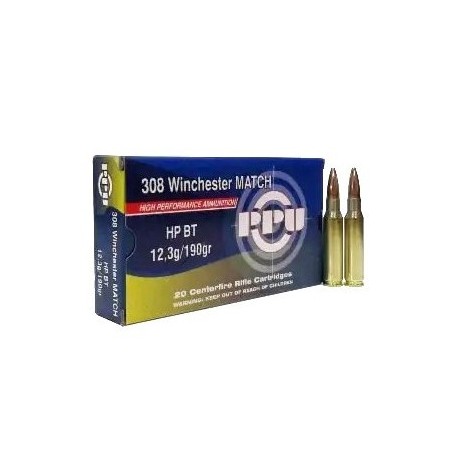 Naboji .308 Win Match 12,30g (190gr) A-497 (20kos) PPU