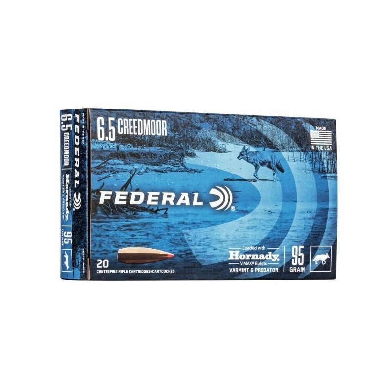 Naboji 6,5 Creedmoor V-Max Hornady 6,15g /95gr, Federal (20)