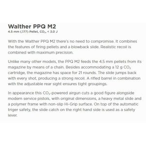 Pištola Zračna Walther PPQ M2  4,5mm 21 strelni (Diabolo)