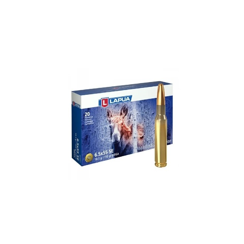Naboji 6,5x55 SE 10,1g/156gr Mega SP, Lapua (20)