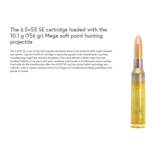 Naboji 6,5x55 SE 10,1g/156gr Mega SP, Lapua (20)