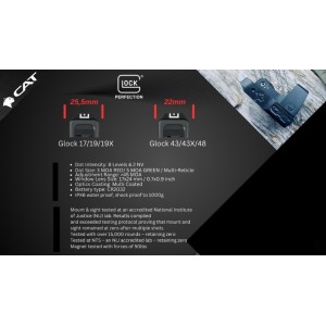 Red Dot Set Magnetni CAT SM2 3 MOA za Glock