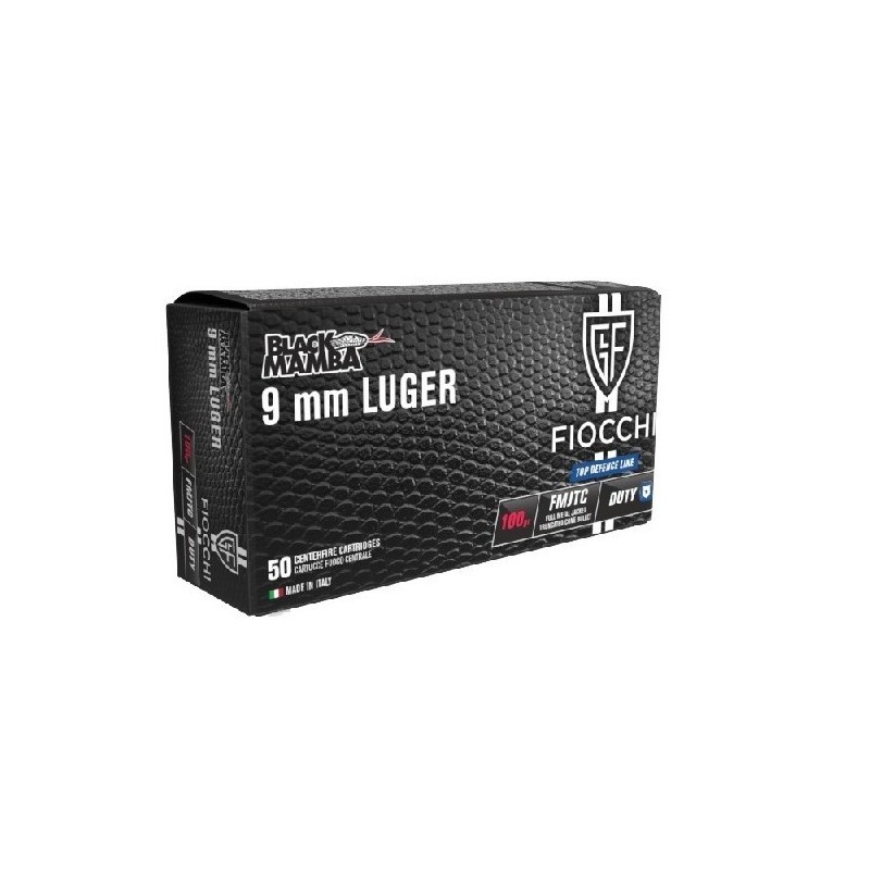 Naboji Fiocchi 9x19 FMJTC Black Mamba 6,4g/100gr (50)