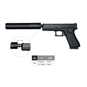 Dušilec Pistol kal. 9mm M13,5x1L, Hush-Tac