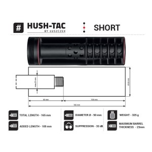 Dušilec Short kal. 7mm / .30/ max. 8mm M14x1, Hush-Tac