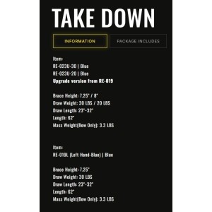Lok New Take Down Recurve 30 LBS