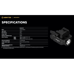 Svetilka za pištolo Buckler M1 White, Armytec