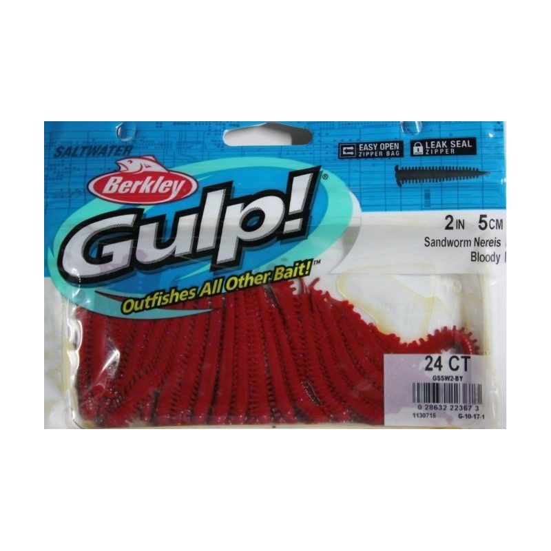 Vaba GSSW2-BY SW GULP SANDWORM 2IN BLOODY RQ