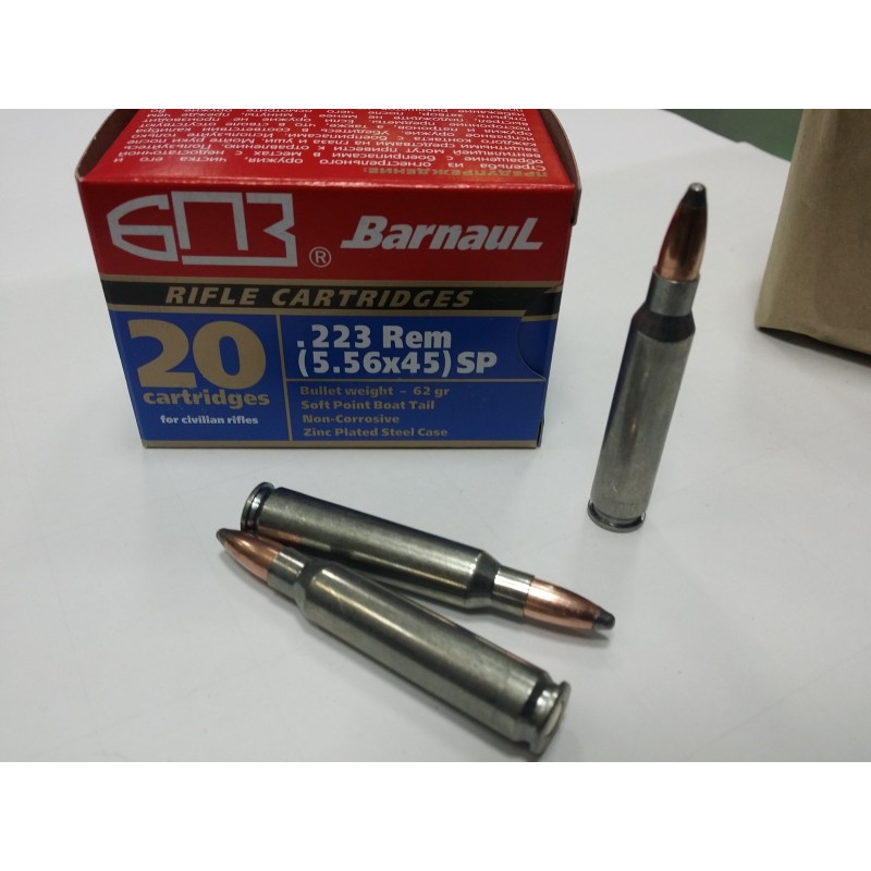 Naboji BARNAUL .223 Rem SP 62gr lakiran (20kos)
