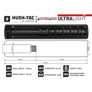 Dušilec Ultralight kal. 8mm Lock, Hush-Tac