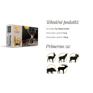 Naboji 7MM Rem. Mag. 145gr / 9,4g FOX (20)