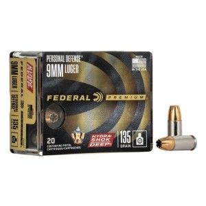 Naboji 9x19 Hydra-Shok Deep HP 8,75g / 135gr HP Federal (20)