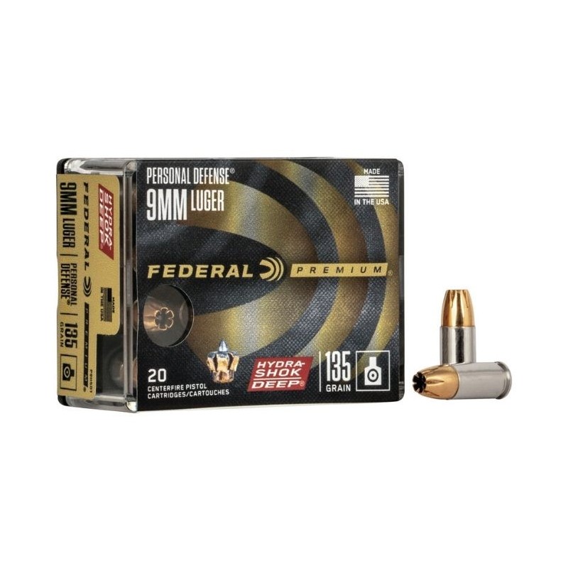 Naboji 9x19 Hydra-Shok Deep HP 8,75g / 135gr HP Federal (20)