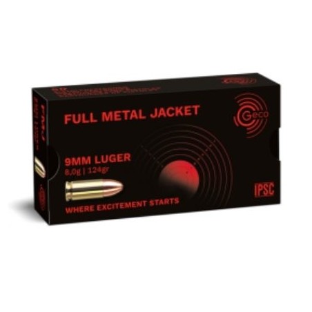 Naboji 9mm Luger FMJ (9x19) Geco 8,0g  (50)