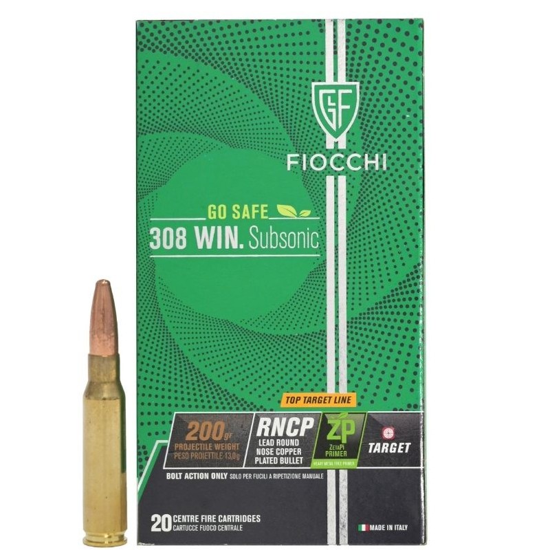 Naboji Fiocchi .308 win Subsonic ZP RNCP 200gr (20)
