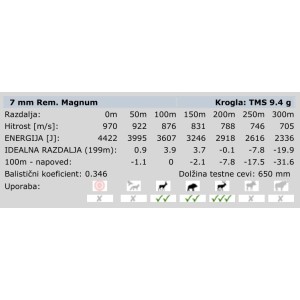 NABOJI 7mm Rem.Mag.RWS 9,4 TM