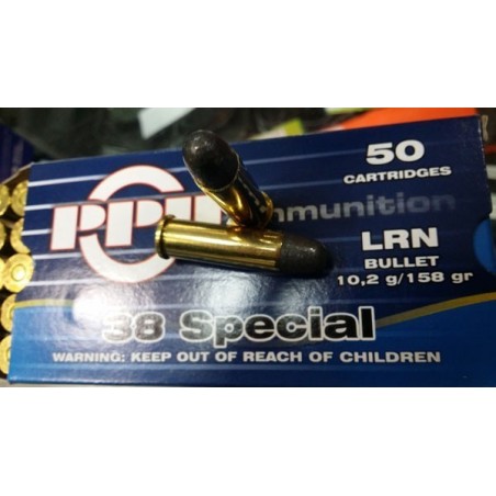 Naboji .38spec LRN 10,2g (158gr) A-050 (50kos) PPU