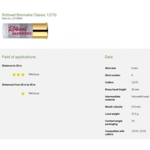 Naboji12/B 31,5g  RTW Brenneke