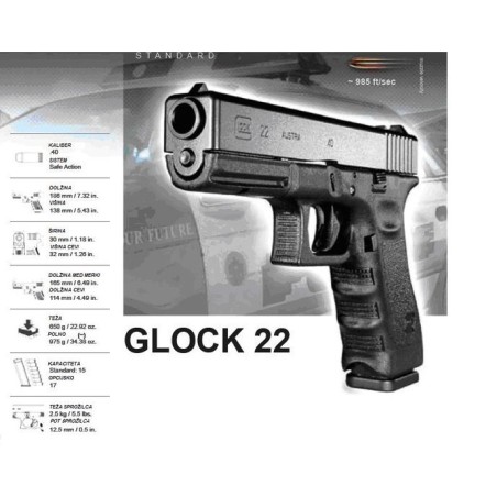 Pištola Glock G22 Gen. 4, 9x19