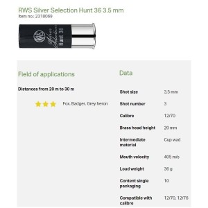 Naboji rws Hunt 12/70 3,5mm Silver Selection (10)