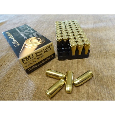 Naboji 9mm Luger Subsonic FMJ 9g (50)