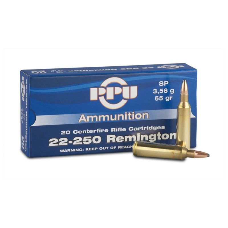 Naboji .22-250 Remington SP 3,56g (55gr) PPU A-211 20/1