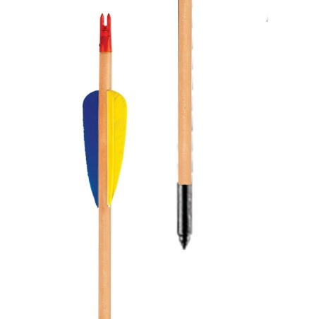 Puščica Lesena 30" z Naravnimi Peresi (3kos)